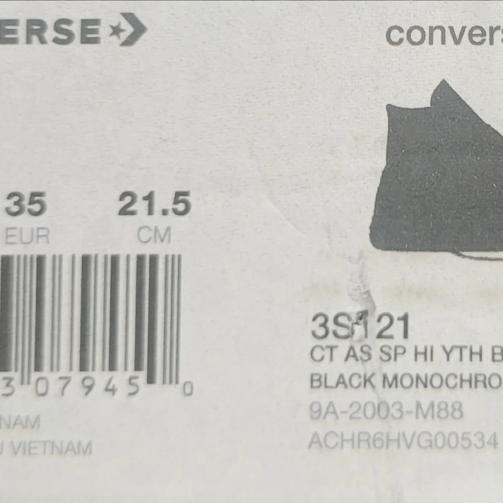 Converse Chuck Taylor All Star Black Canvas Shoes Sneakers 3S121 Boy’s Youth 3 - Picture 6 of 8